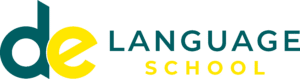 Logo DE horizontal para fondo blanco calado
